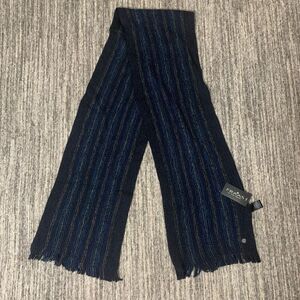 Fraas‎ The Scarf Company Men’s 100% Wool Scarf Navy Blue 35.5" New with tags